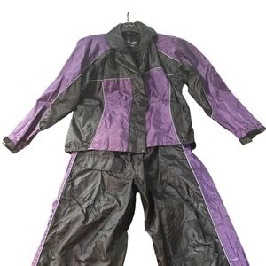 Xelement‎ Advanced Motorcycle Gear Rain Suit Purple Black Jacket Pants Set XL